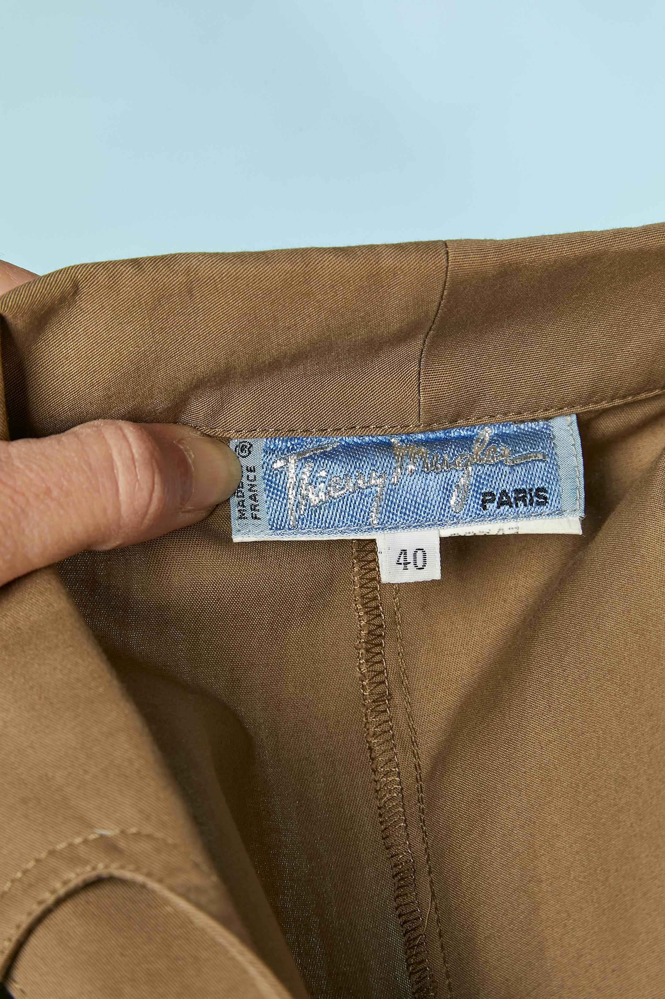 Abito beige in cotone con lacci laterali Thierry Mugler in vendita 4