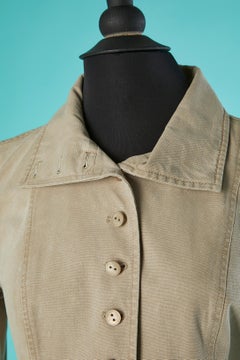 Beige cotton jacket with branded buttons Chanel