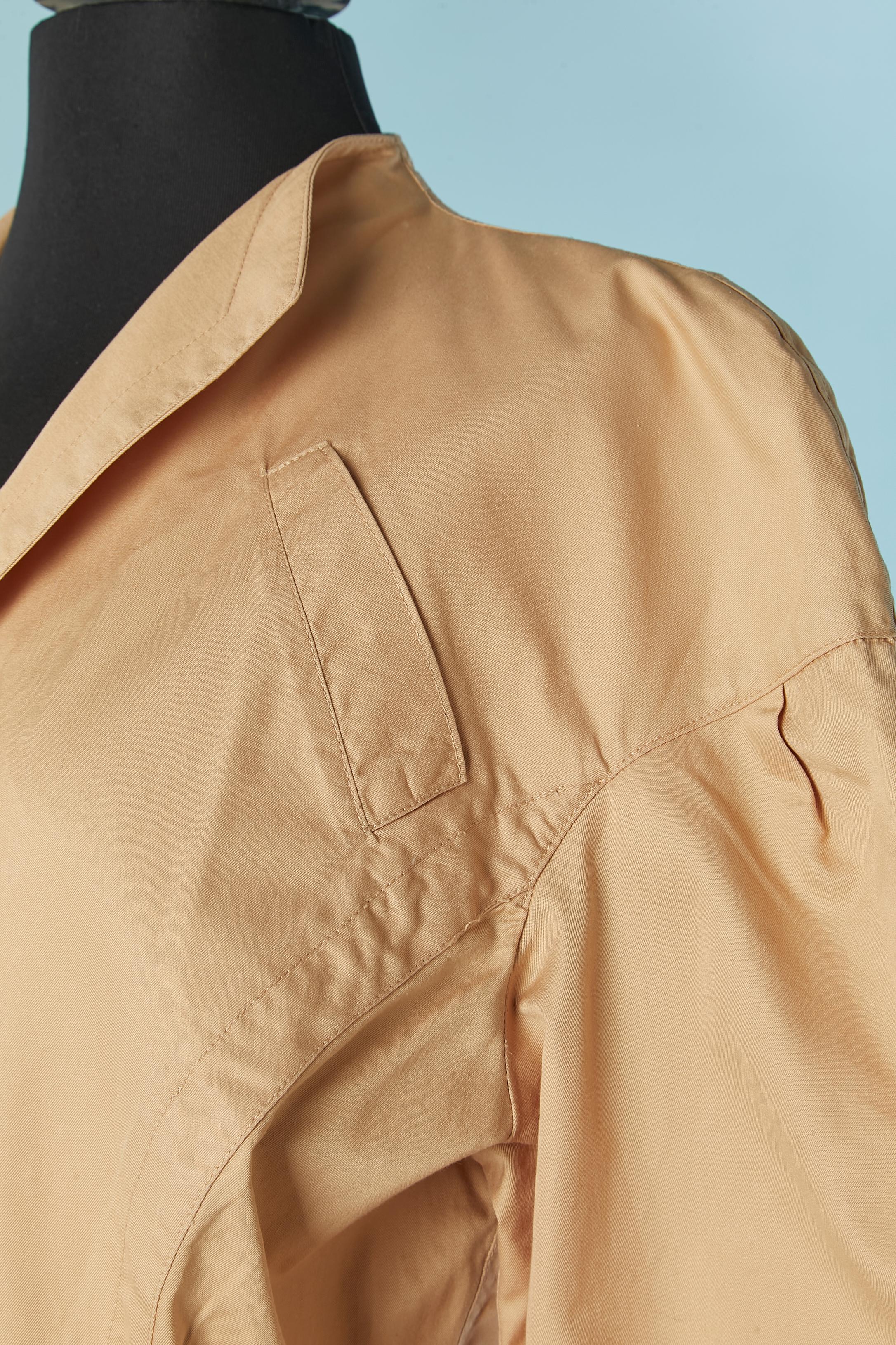 Chaqueta de algodón beige con botones joya THIERRY MUGLER Active en Excelente estado para la venta en Saint-Ouen-Sur-Seine, FR