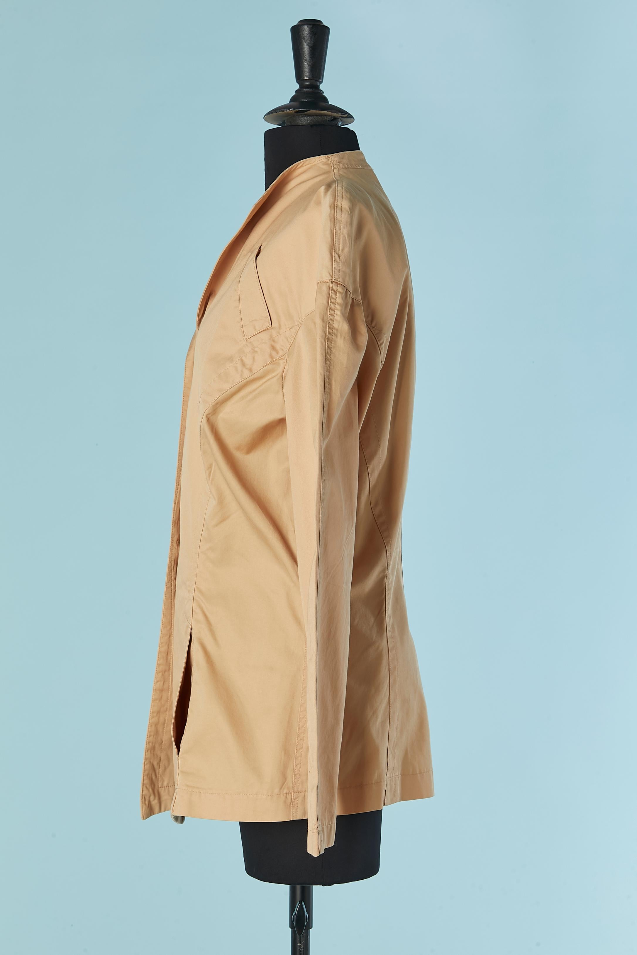 De las mujeres Chaqueta de algodón beige con botones joya THIERRY MUGLER Active en venta