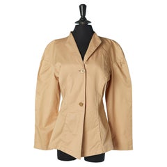 Beige cotton jacket with jewellery buttons THIERRY MUGLER Active
