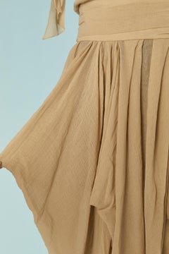Abito da cocktail monospalla in cotone beige ALEXANDRE VAUTHIER