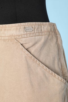 Beige cotton pleated skirt Chanel