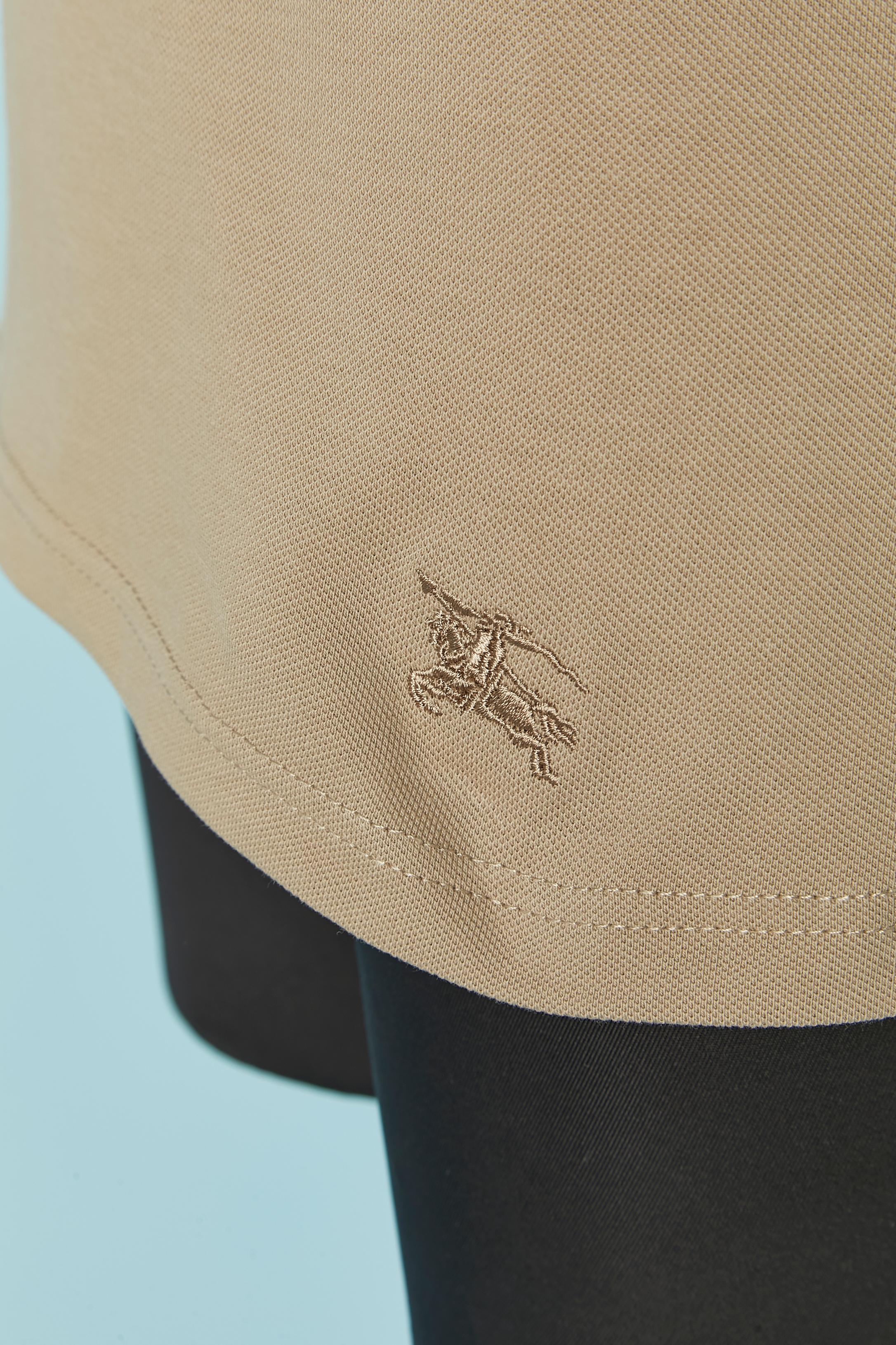 Beigefarbenes Baumwoll-Polohemd mit kariertem Muster und ballonärmeln BURBERRY BRIT Neu im Angebot 1