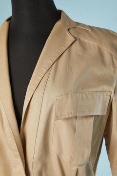 Beige cotton Safari dress with belt Thierry Mugler Activ