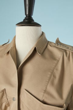 Beige cotton "Safari" skirt-suit with belt and silver buckle Thierry Mugler