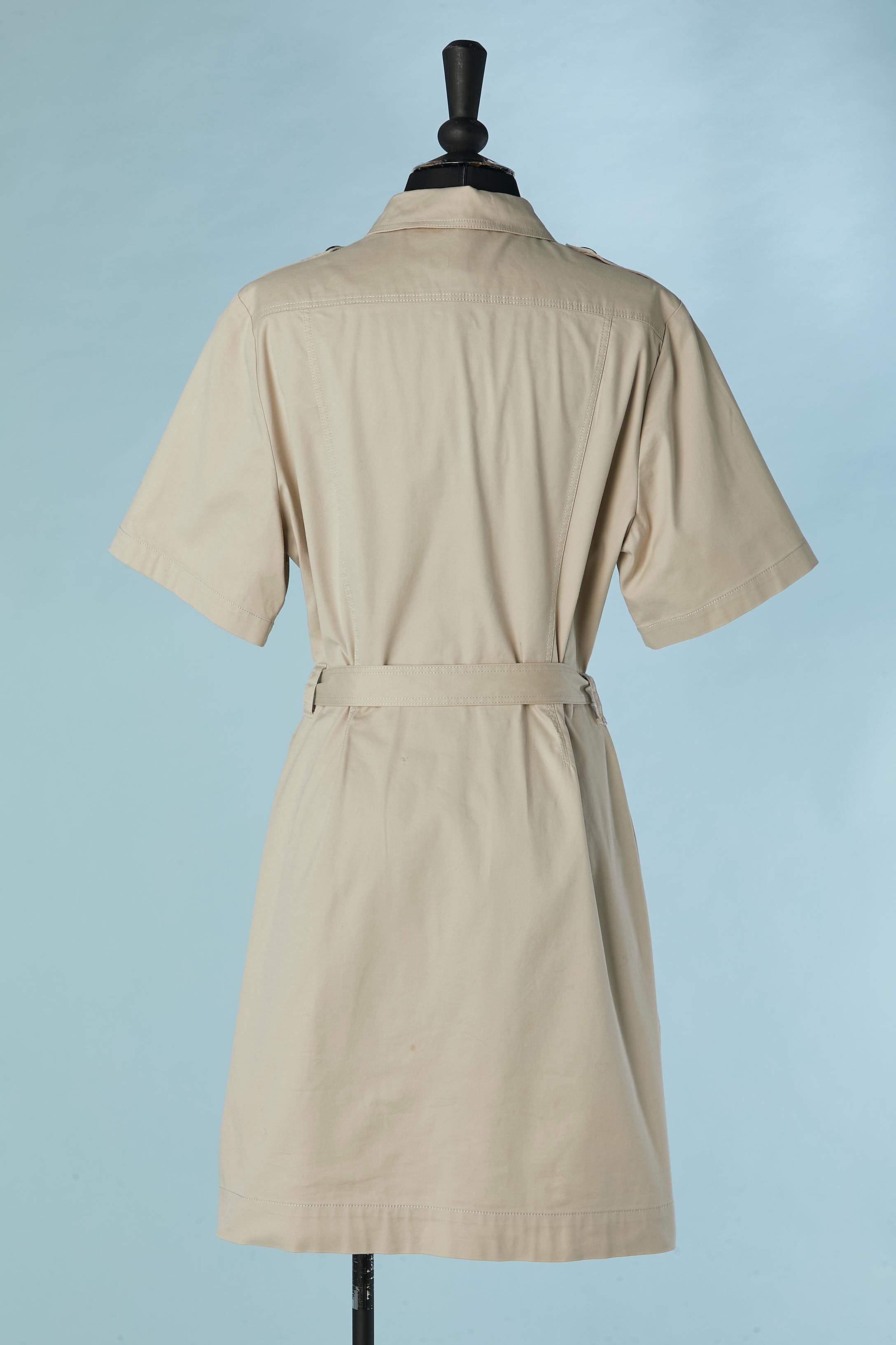 Beige cotton Saharan dress Burberry Brit  For Sale 2
