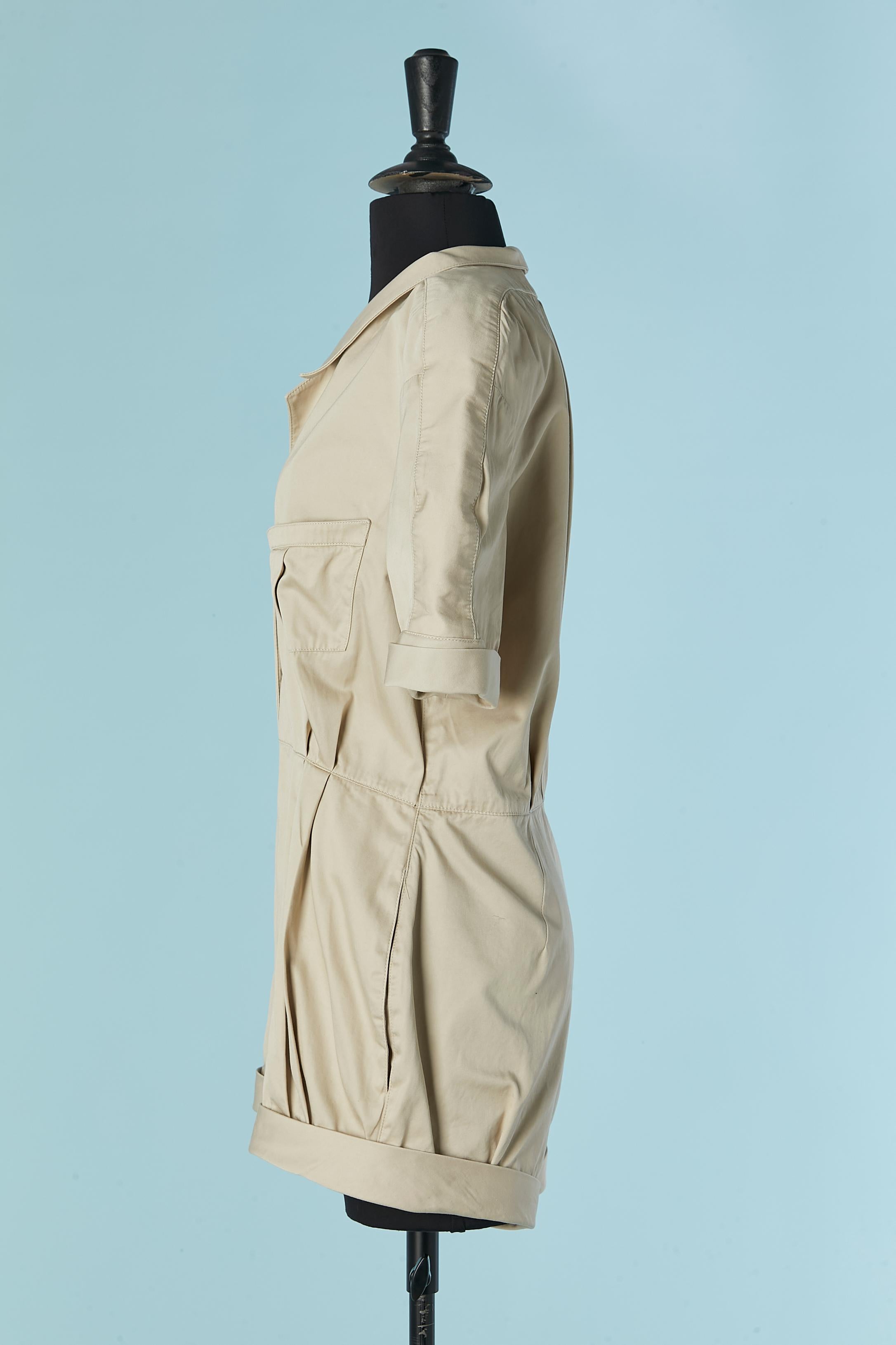 Beige cotton short-jumpsuit THIERRY MUGLER For Sale 1