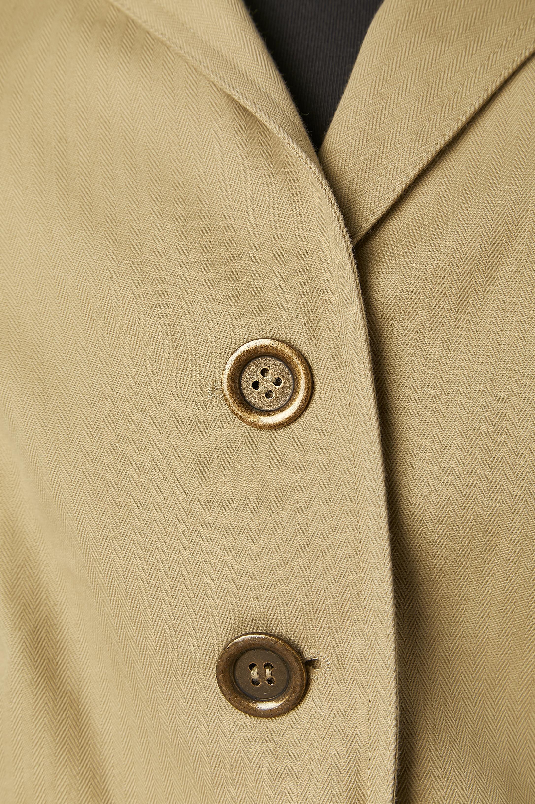 Beige cotton single-breasted sliding jacket John Galliano  In Excellent Condition For Sale In Saint-Ouen-Sur-Seine, FR