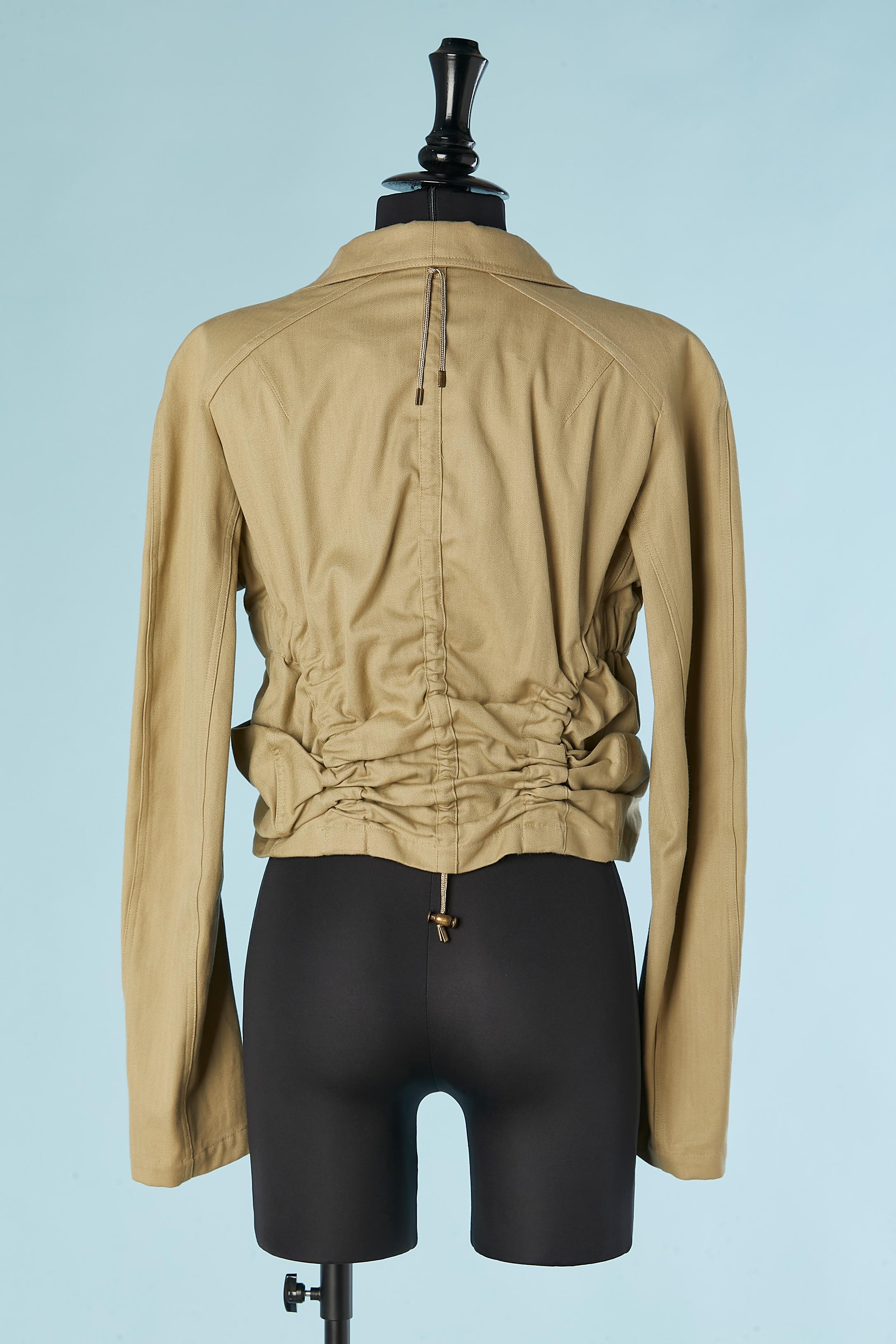 Beige cotton single-breasted sliding jacket John Galliano  For Sale 2