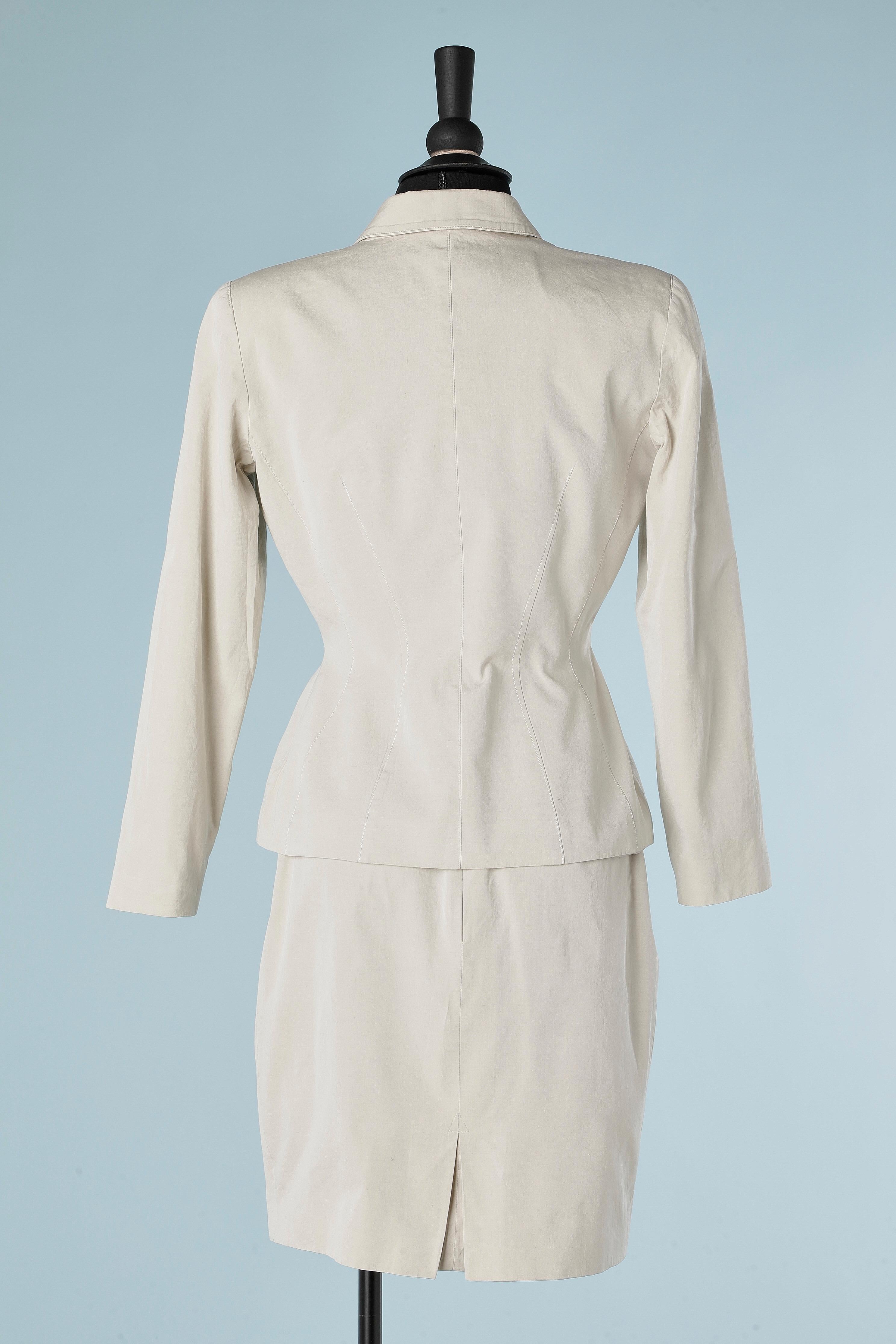 Women's Beige cotton skirt suit MUGLER  For Sale
