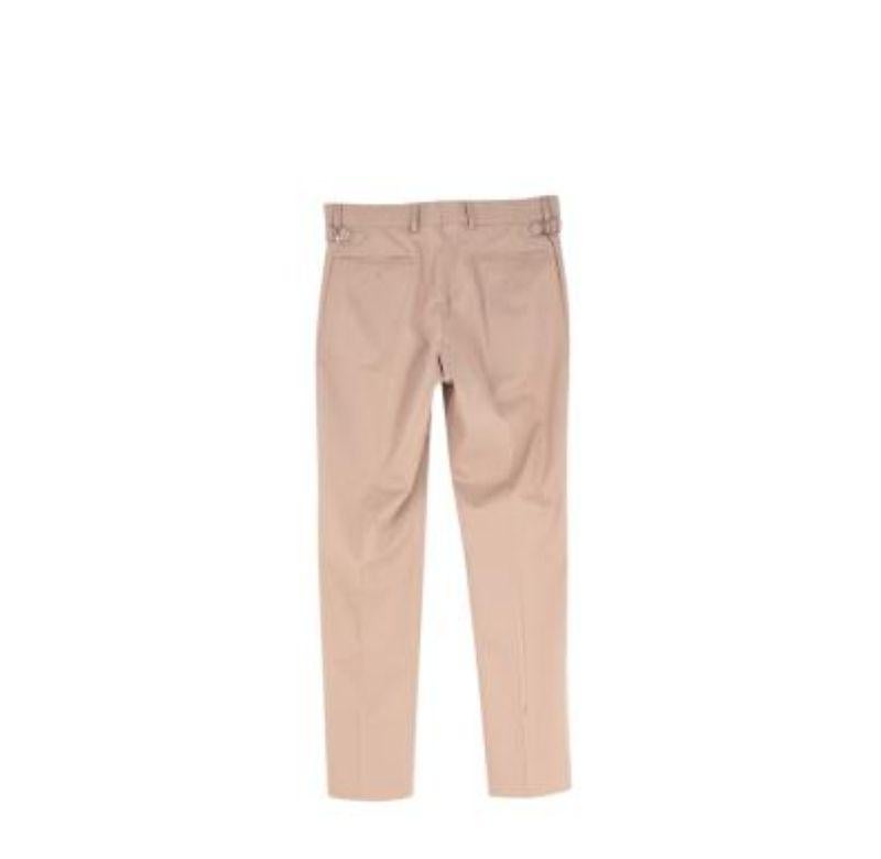 Beige Cotton Tailored Chino Trousers In Excellent Condition For Sale In London, GB