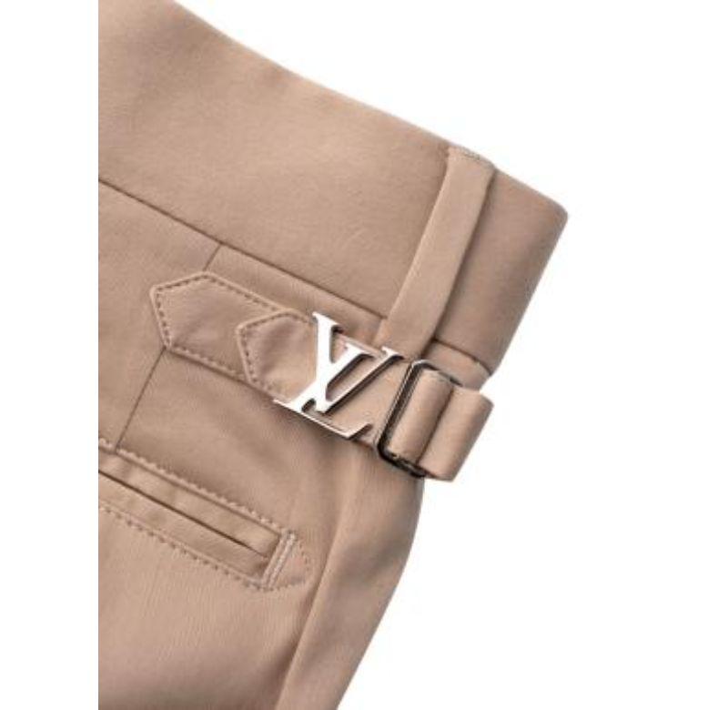 Beige Cotton Tailored Chino Trousers For Sale 1