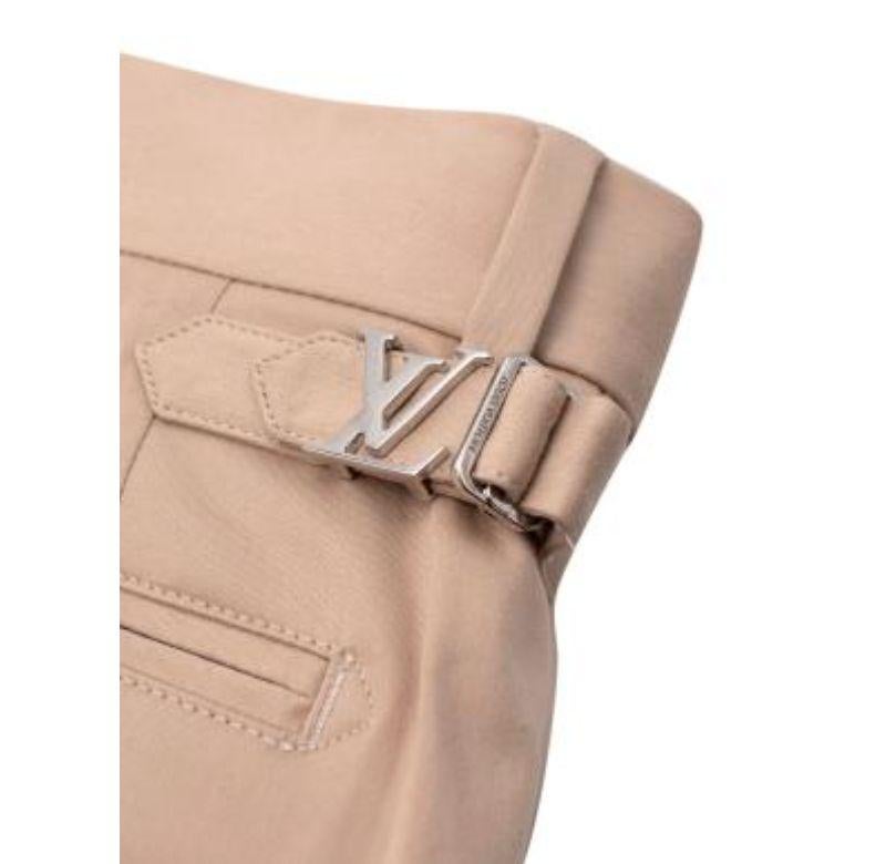 Beige Cotton Tailored Chino Trousers For Sale 2