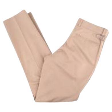 Beige Cotton Tailored Chino Trousers For Sale