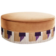 Pouf grande Couture Geometric Geo Beige