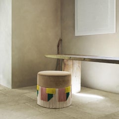 Puf geométrico Couture Beige