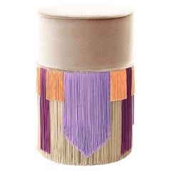 Puf de corbata geométrico Couture beige