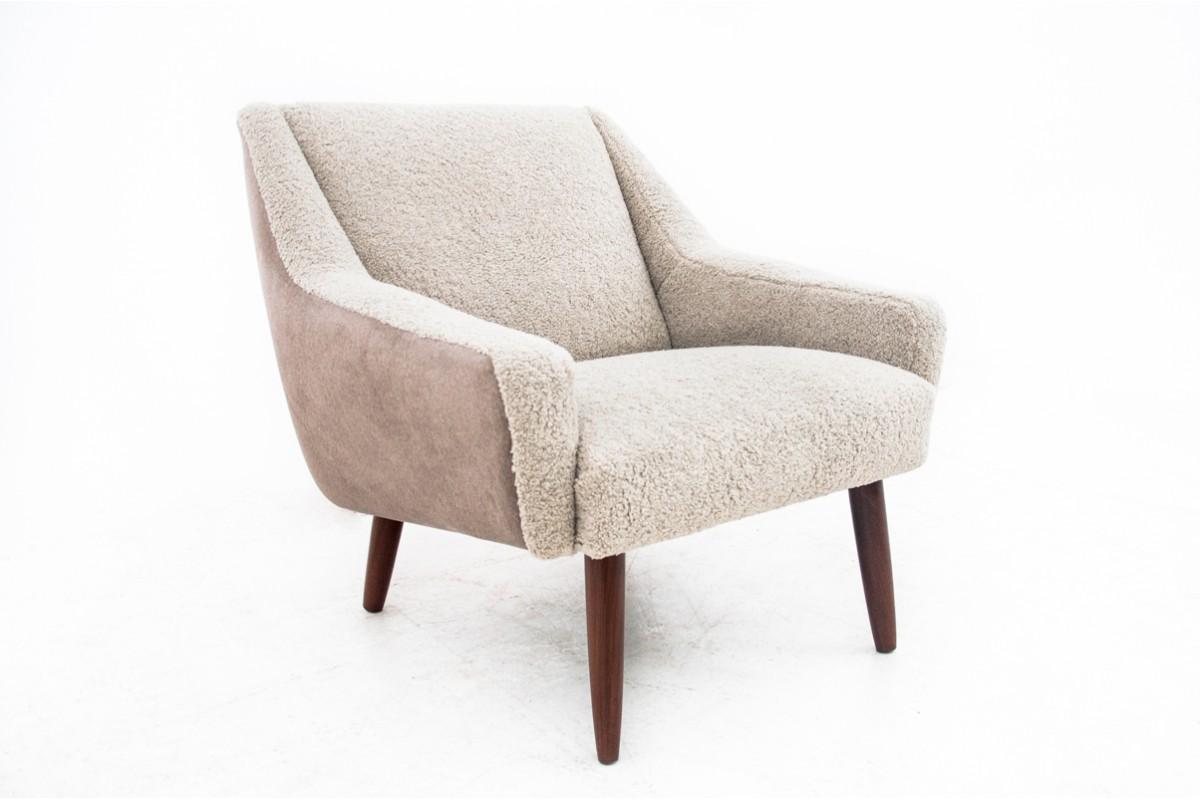 Beigefarbener, gemütlicher Bouclé-Sessel, dänisches Design, 1960er Jahre (Skandinavische Moderne) im Angebot