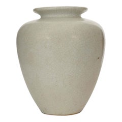 Beige Crackle Glazed Ceramic Vase