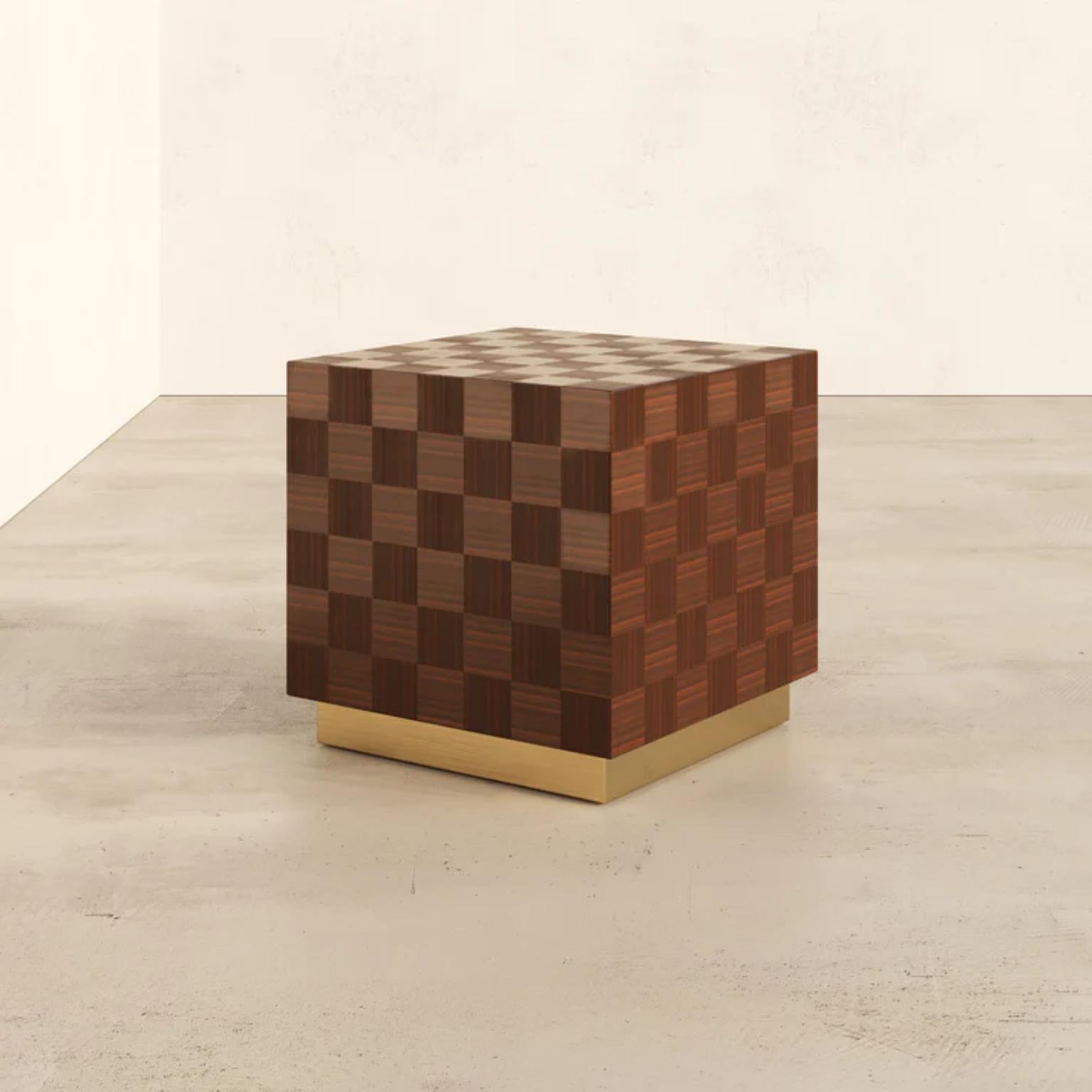 Other Beige Cube Side Table by Ruda Studio For Sale