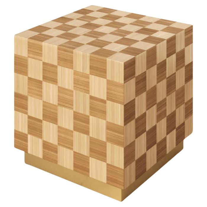 Beige Cube Side Table by Ruda Studio For Sale at 1stDibs