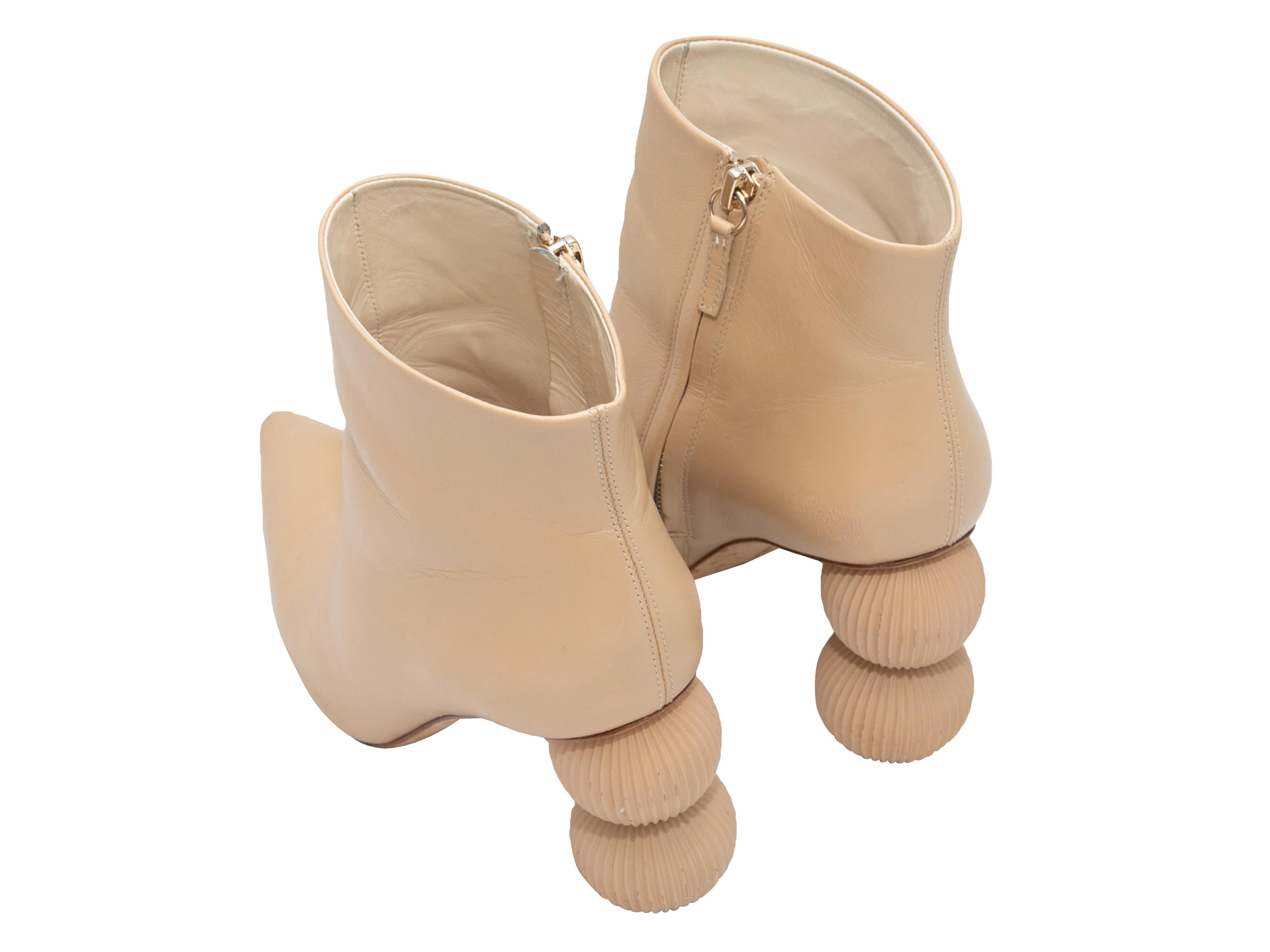 Beige Cult Gaia Cam Bauble Pointed-Toe Ankle Boots Size 37 In Good Condition In New York, NY