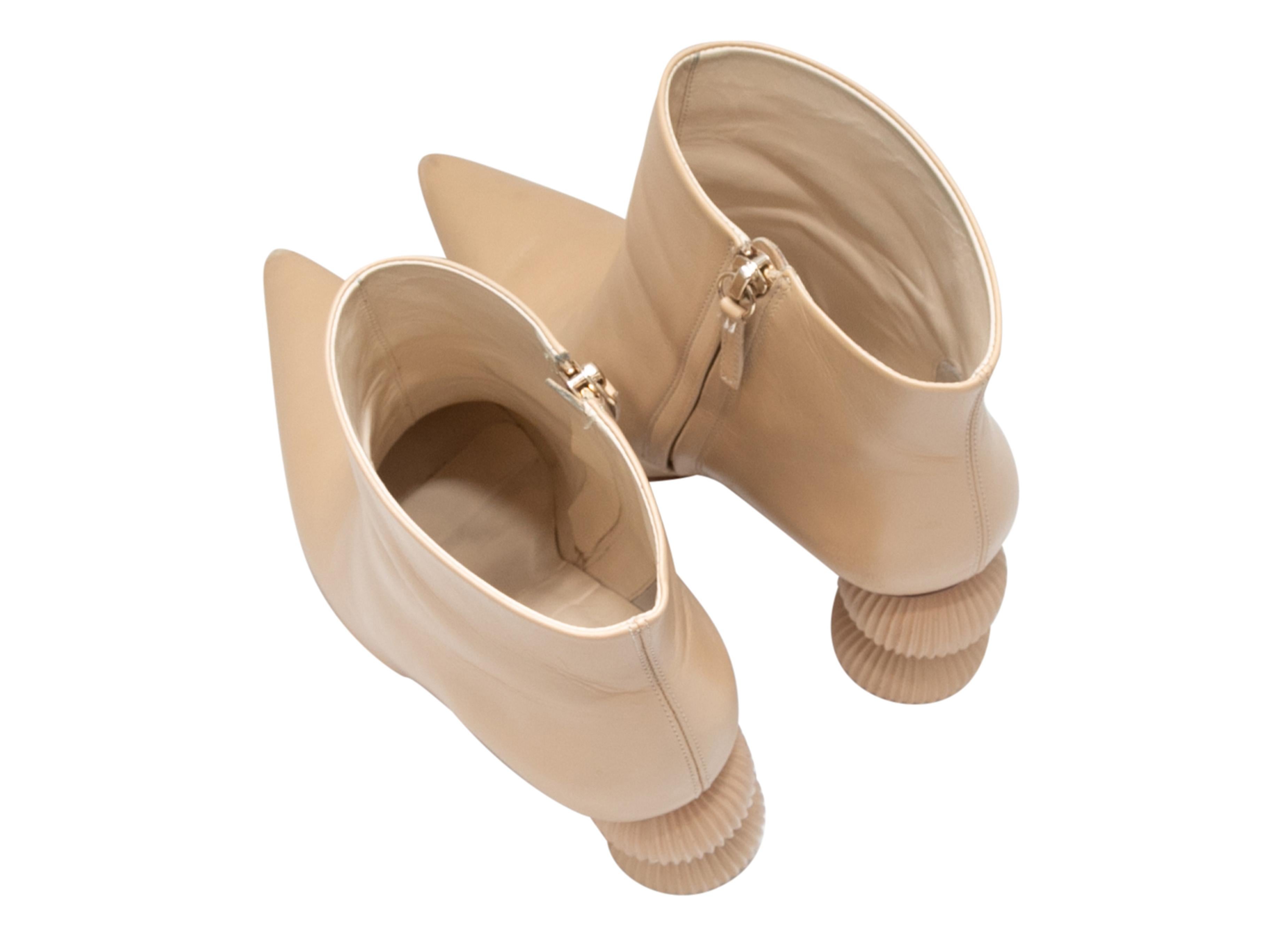 Women's Beige Cult Gaia Cam Bauble Pointed-Toe Ankle Boots Size 37