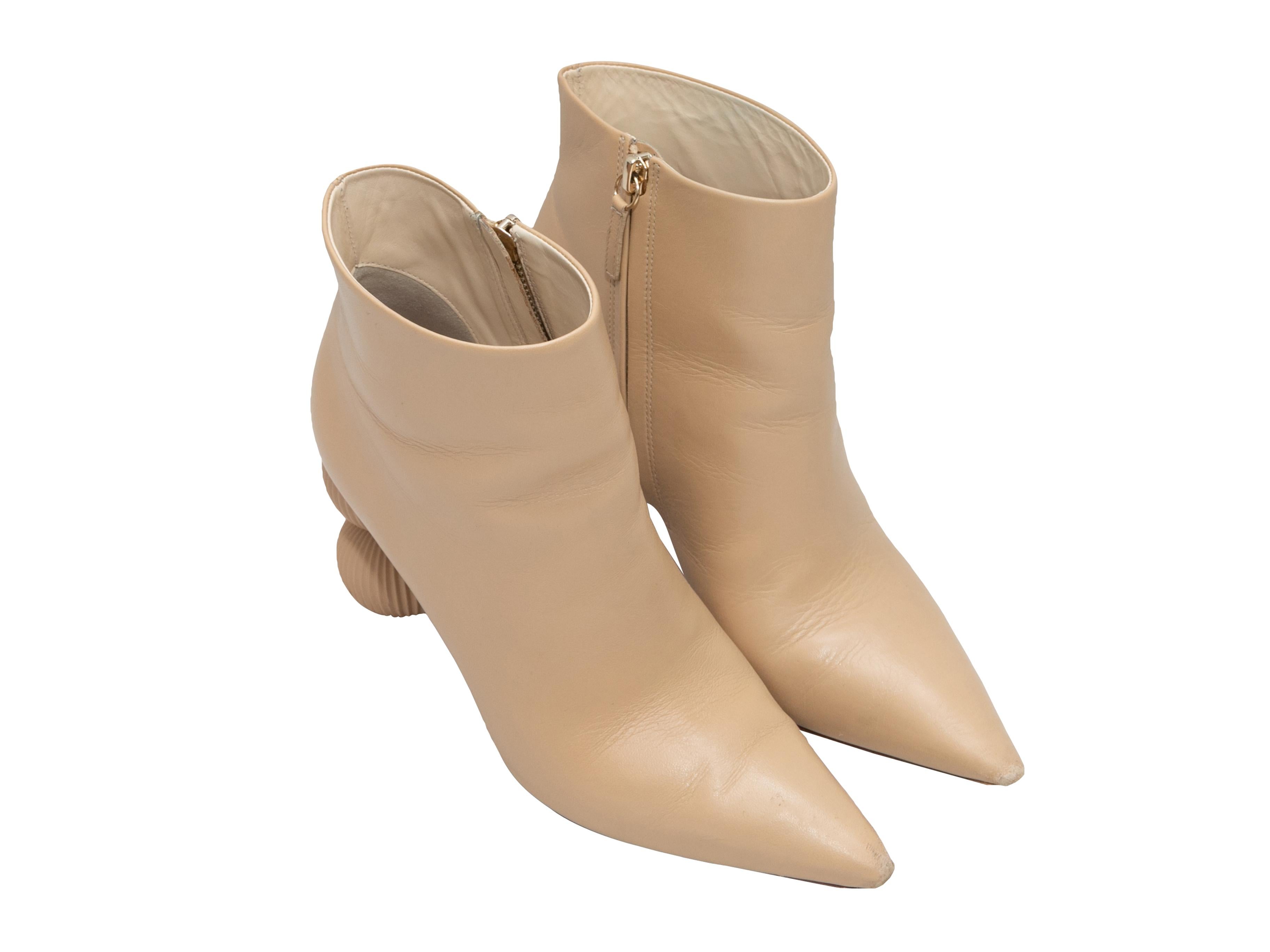 Beige Cult Gaia Cam Bauble Pointed-Toe Ankle Boots Size 37 1