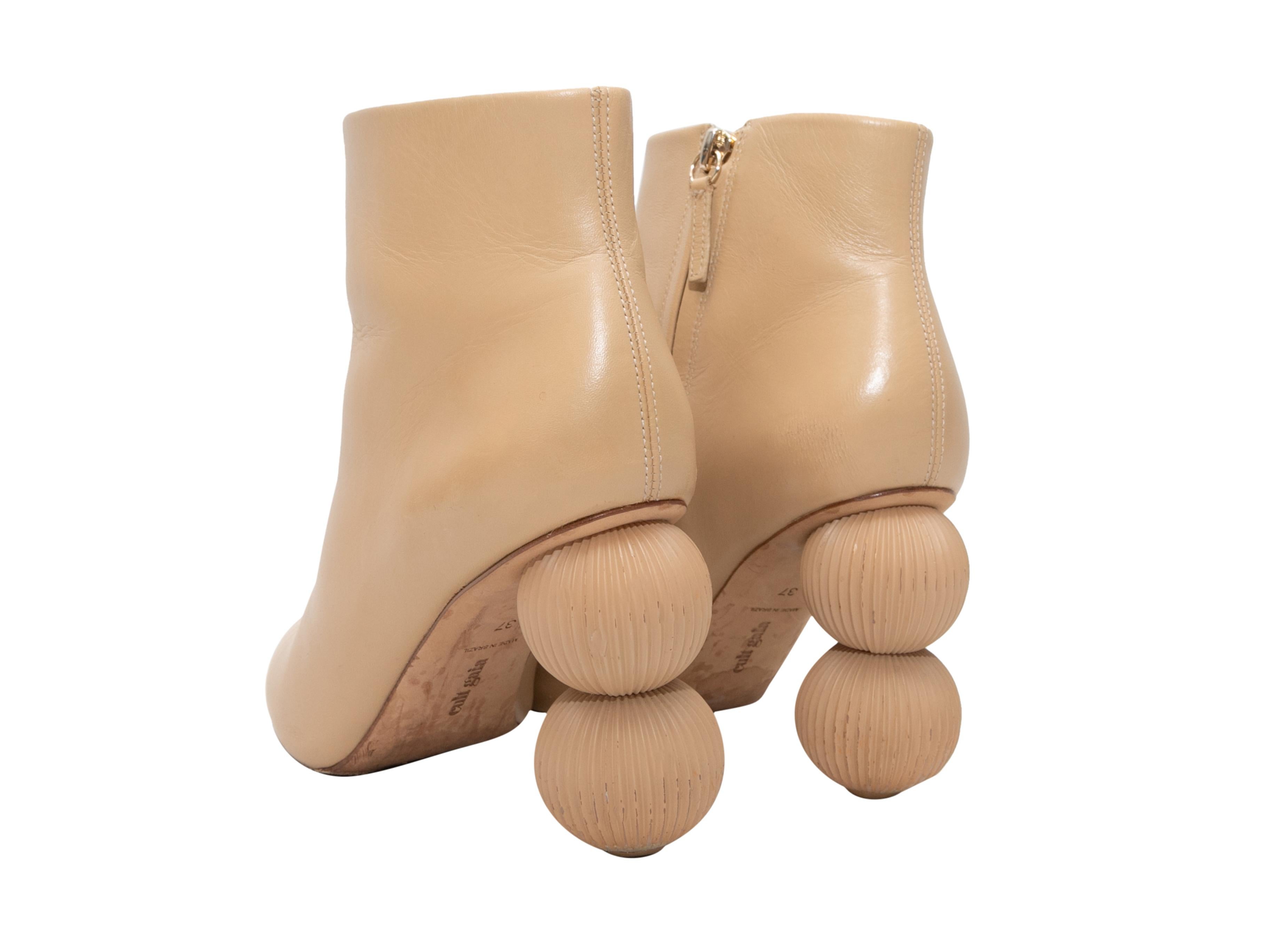 Beige Cult Gaia Cam Bauble Pointed-Toe Ankle Boots Size 37 1