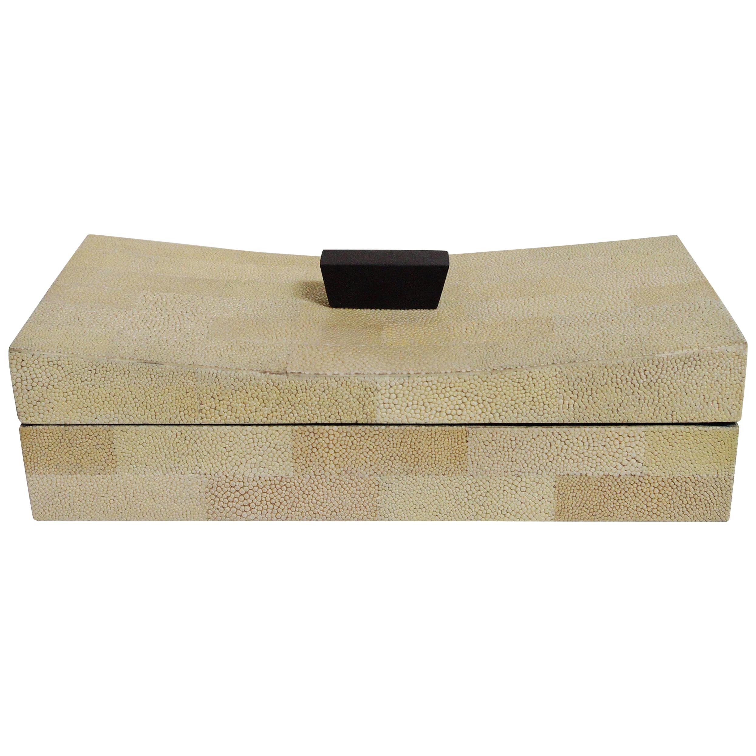 Beige Curved Shagreen Box FINAL CLEARANCE SALE