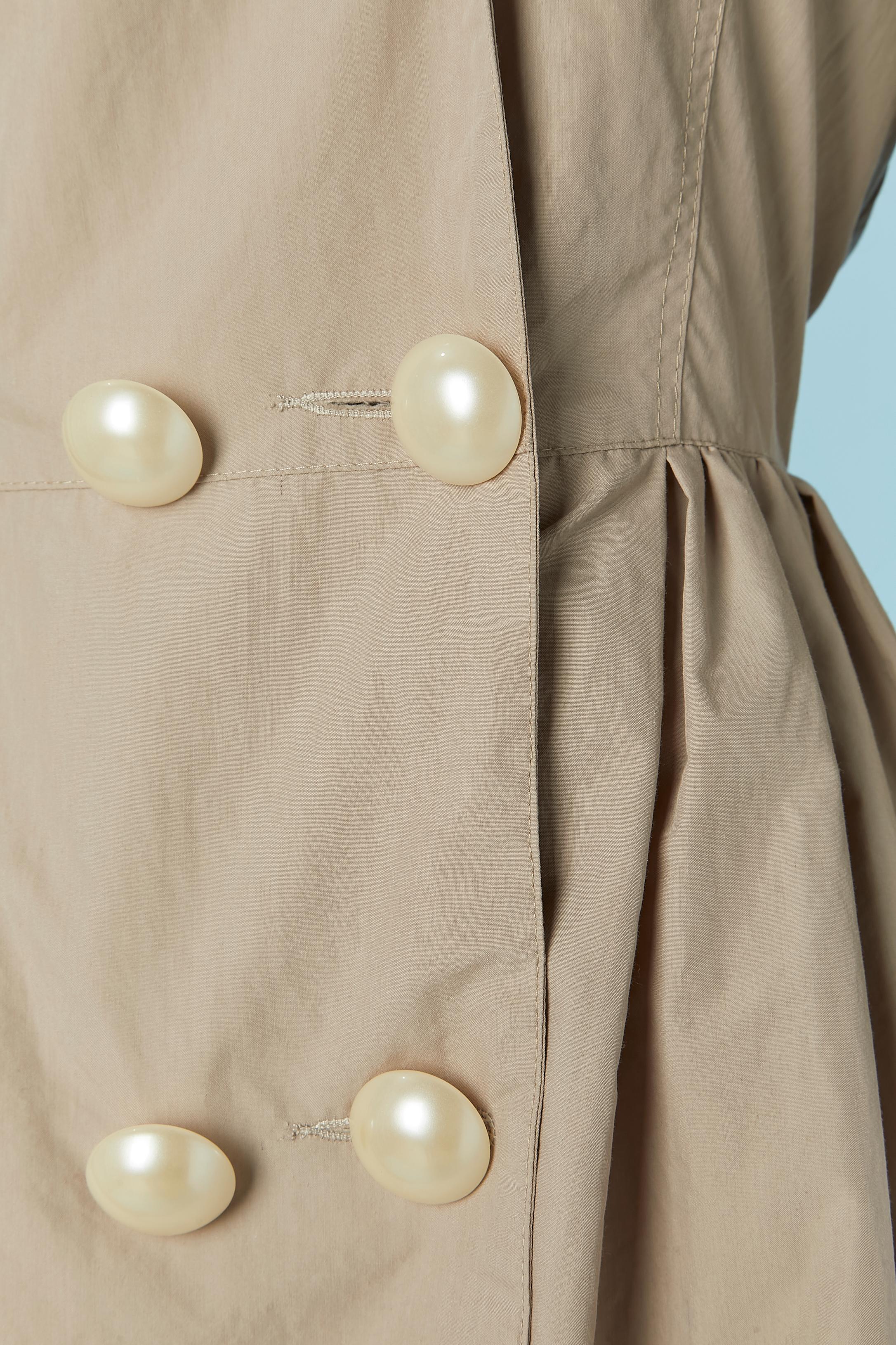 Women's Beige double breasted trench-coat MOSCHINO CHEAP AND CHIC For Sale