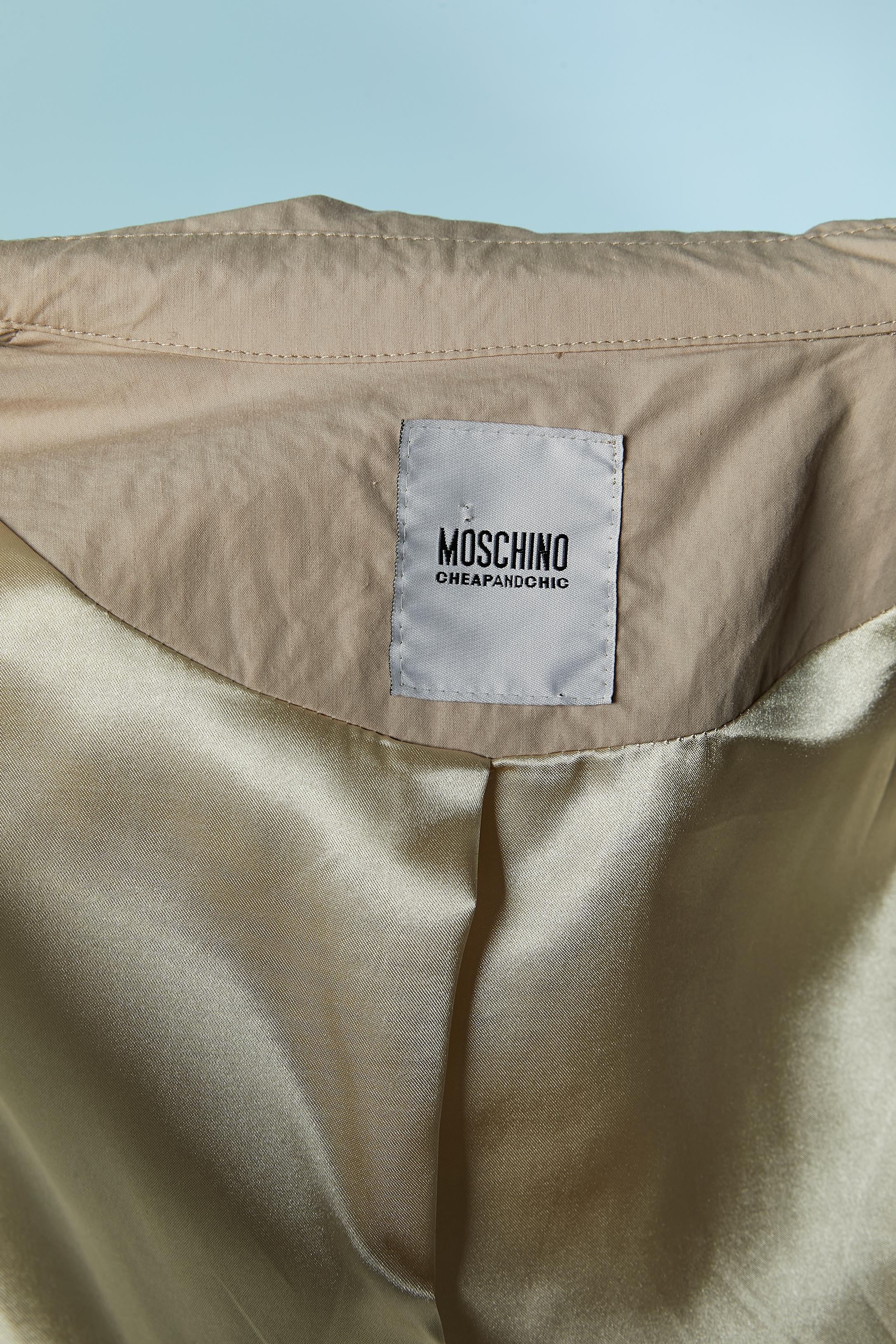 Beige double breasted trench-coat MOSCHINO CHEAP AND CHIC For Sale 4