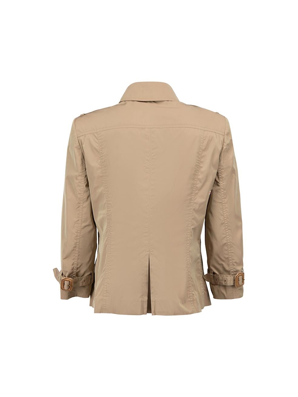 Beige Double-Breasted Trench Jacket Size L In Good Condition For Sale In London, GB