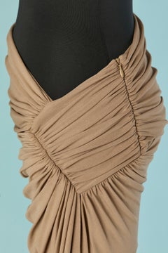 Beige draped and wrapped jersey skirt ALEXANDRE VAUTHIER