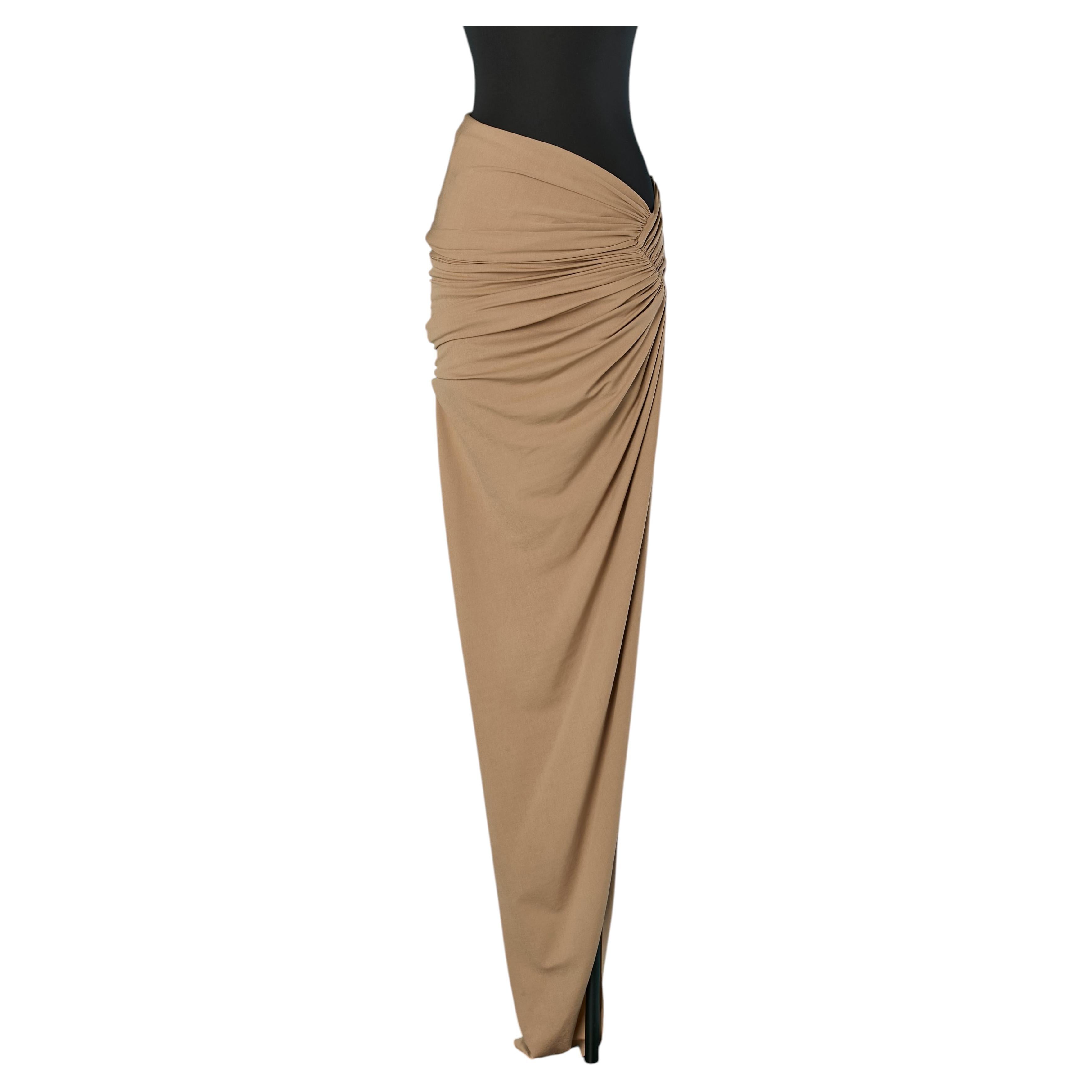 Beige draped and wrapped jersey skirt ALEXANDRE VAUTHIER