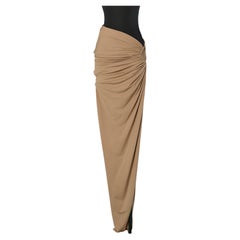 Beige draped and wrapped jersey skirt ALEXANDRE VAUTHIER