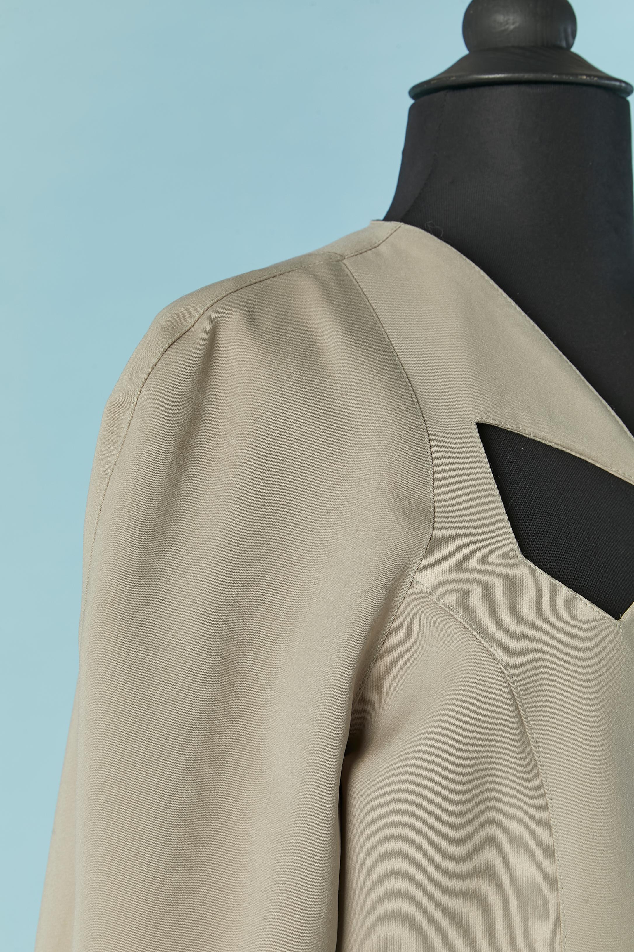 Beige dress with notched collar FAUST For Sale 1