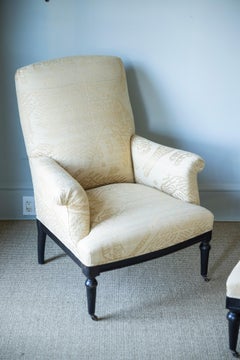 Beige English Chair and Ottoman