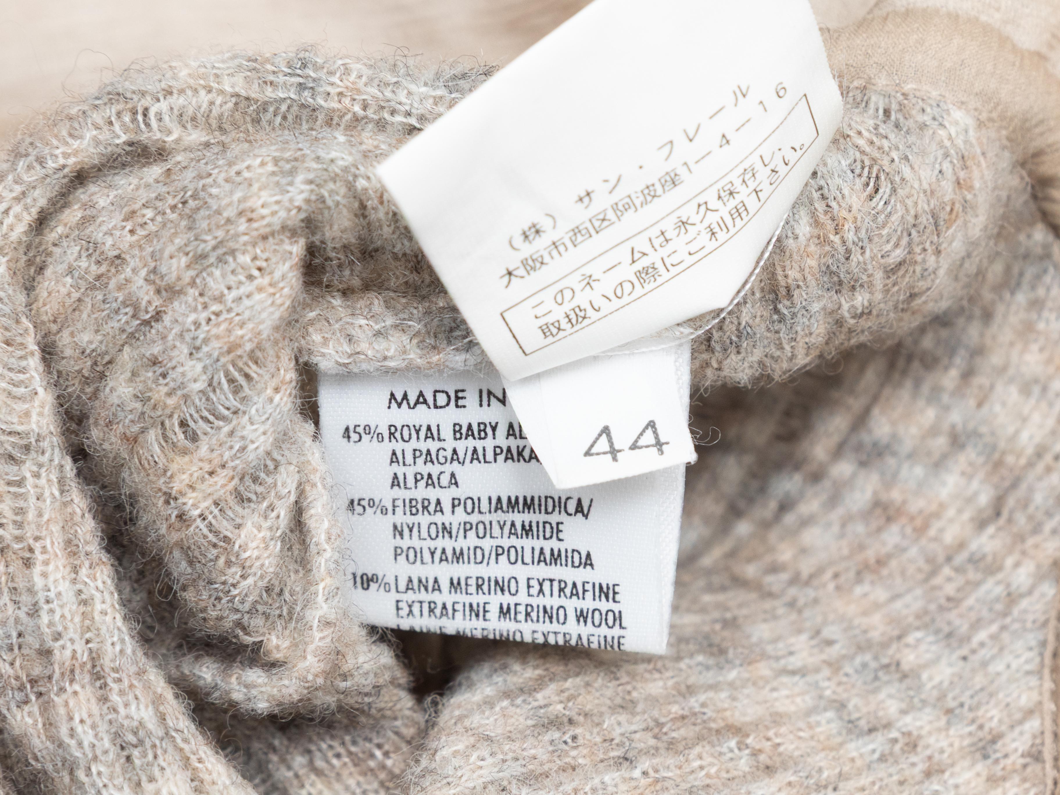 Beige Ermanno Scervino Baby Alpaca-Blend Collared Sweater Size US S en vente 2