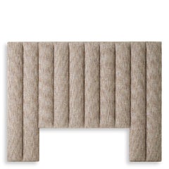 Beige Fabric Headboard with Vertical Channels
