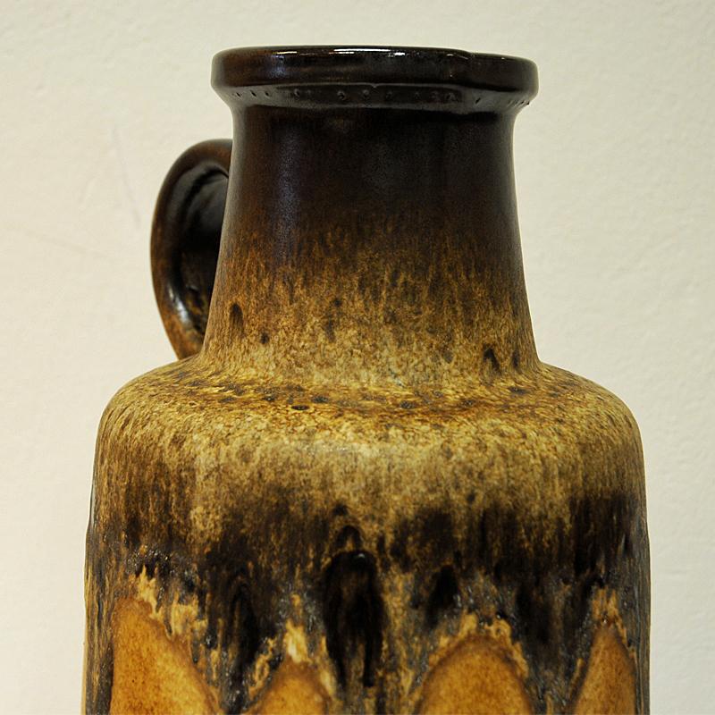 Arts and Crafts Beige vintage Fat Lava Vase Jug Handled Model by Scheurich, 1970s, W. Germany