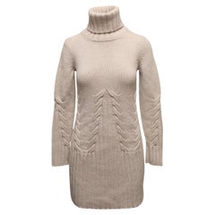 Vestito beige in maglia di lana di Fendi taglia IT 38