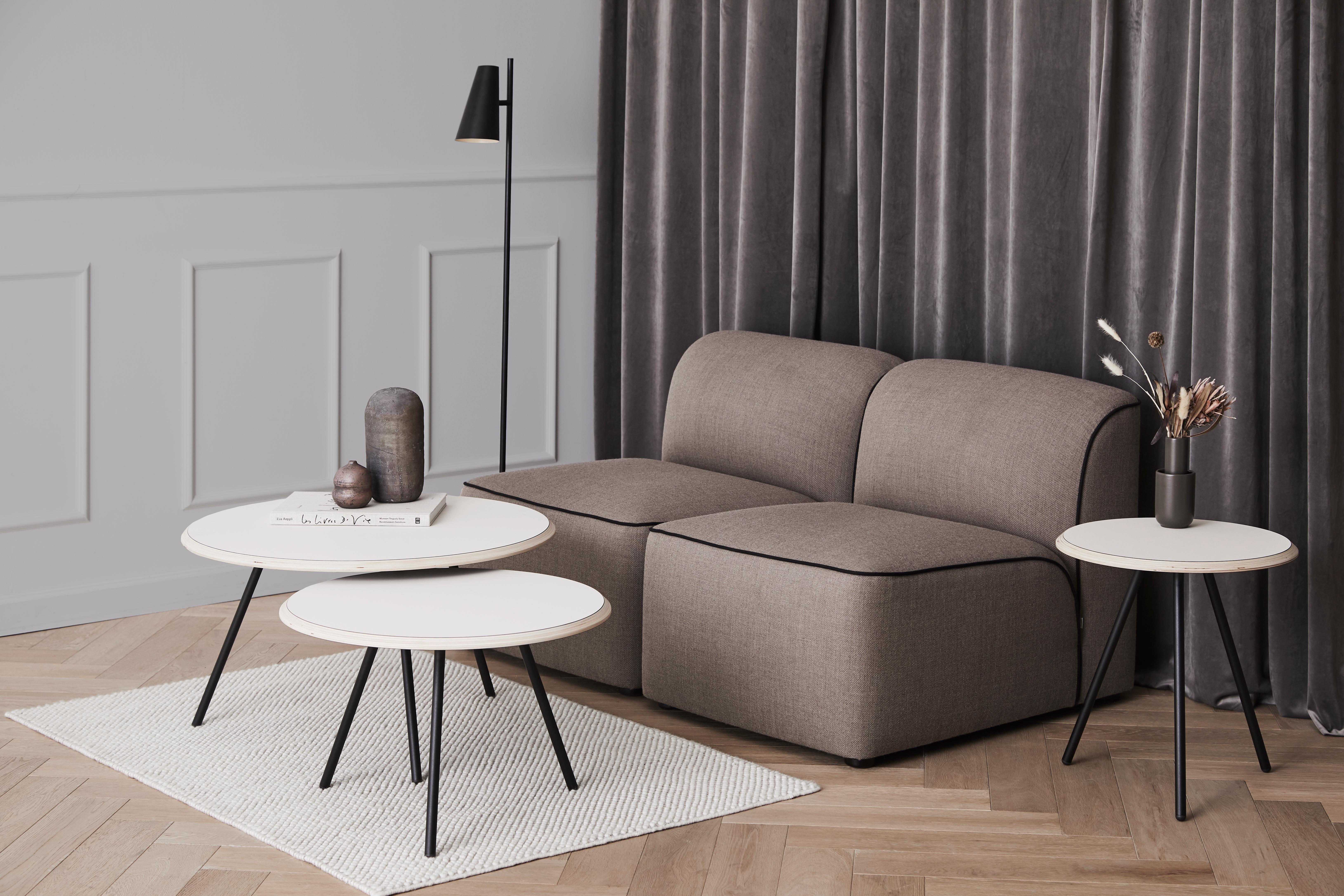 Contemporary Beige Fenix Laminate Soround Coffee Table 60 by Nur Design For Sale