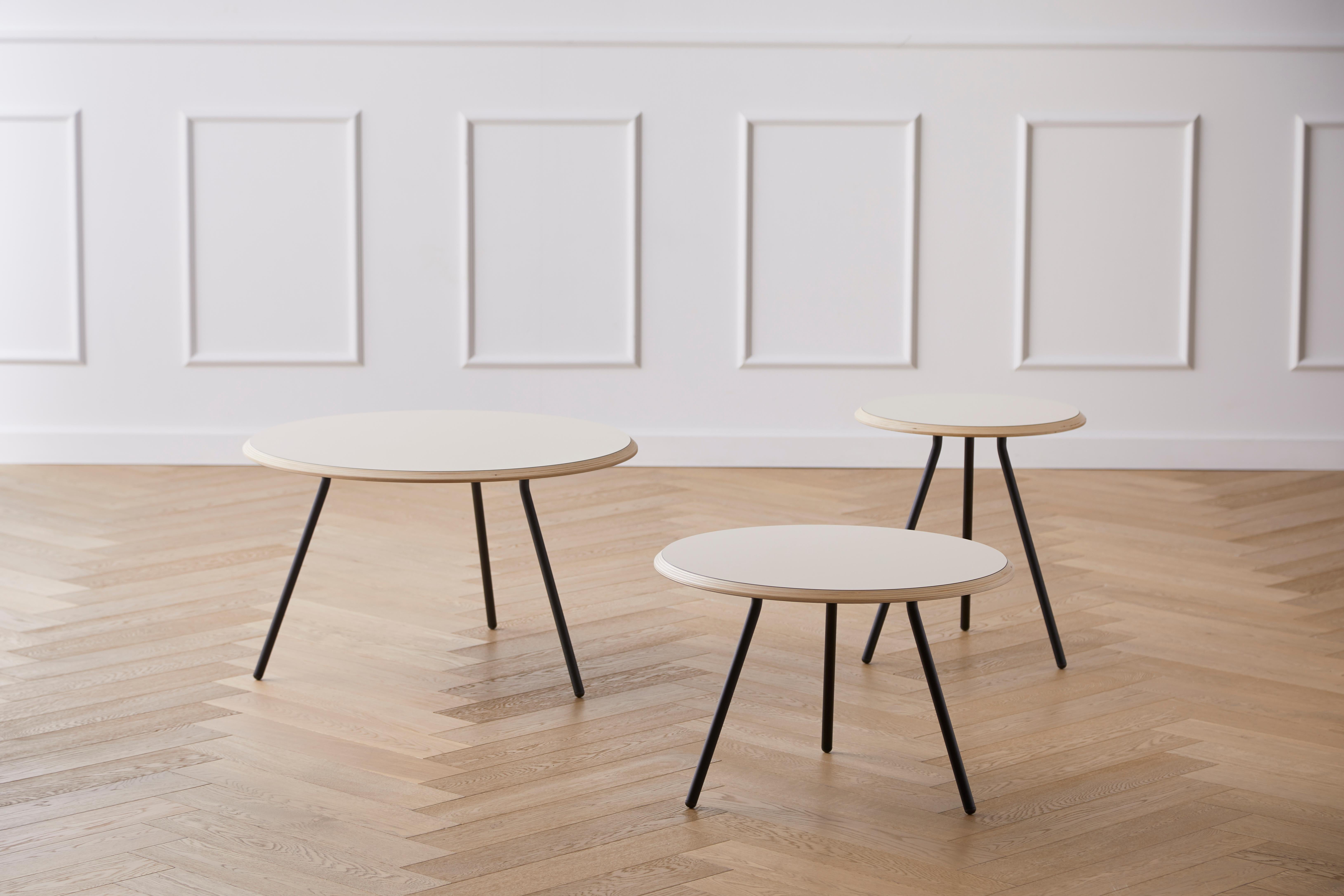 Metal Beige Fenix Laminate Soround Coffee Table 60 by Nur Design For Sale