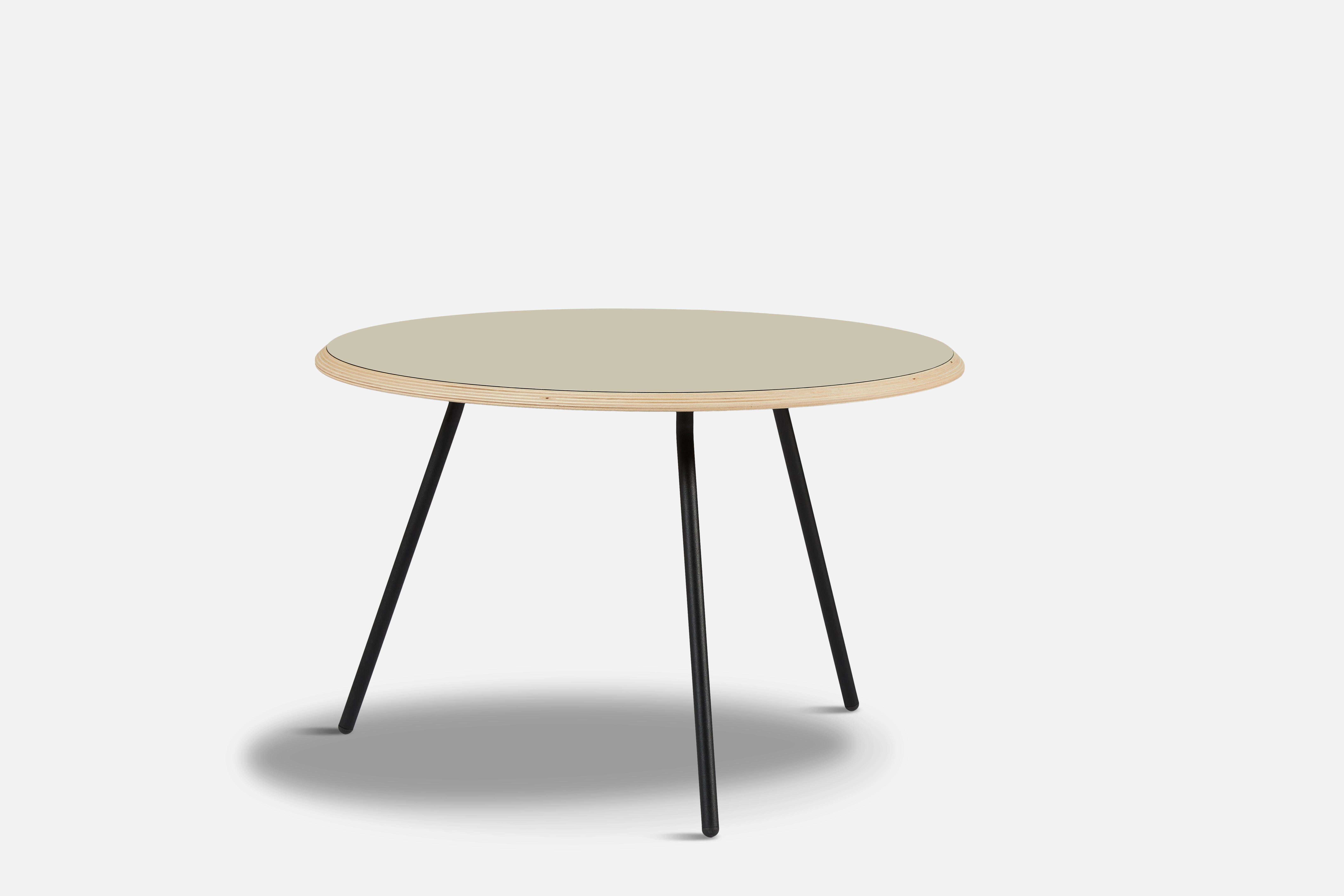 Beige Fenix Laminate Soround coffee table 75 by Nur Design
Materials: Metal, Fenix Laminate
Dimensions: D 75 x W 75 x H 49 cm
Also available in different dimensions. 

The founders, Mia and Torben Koed, decided to put their 30 years of