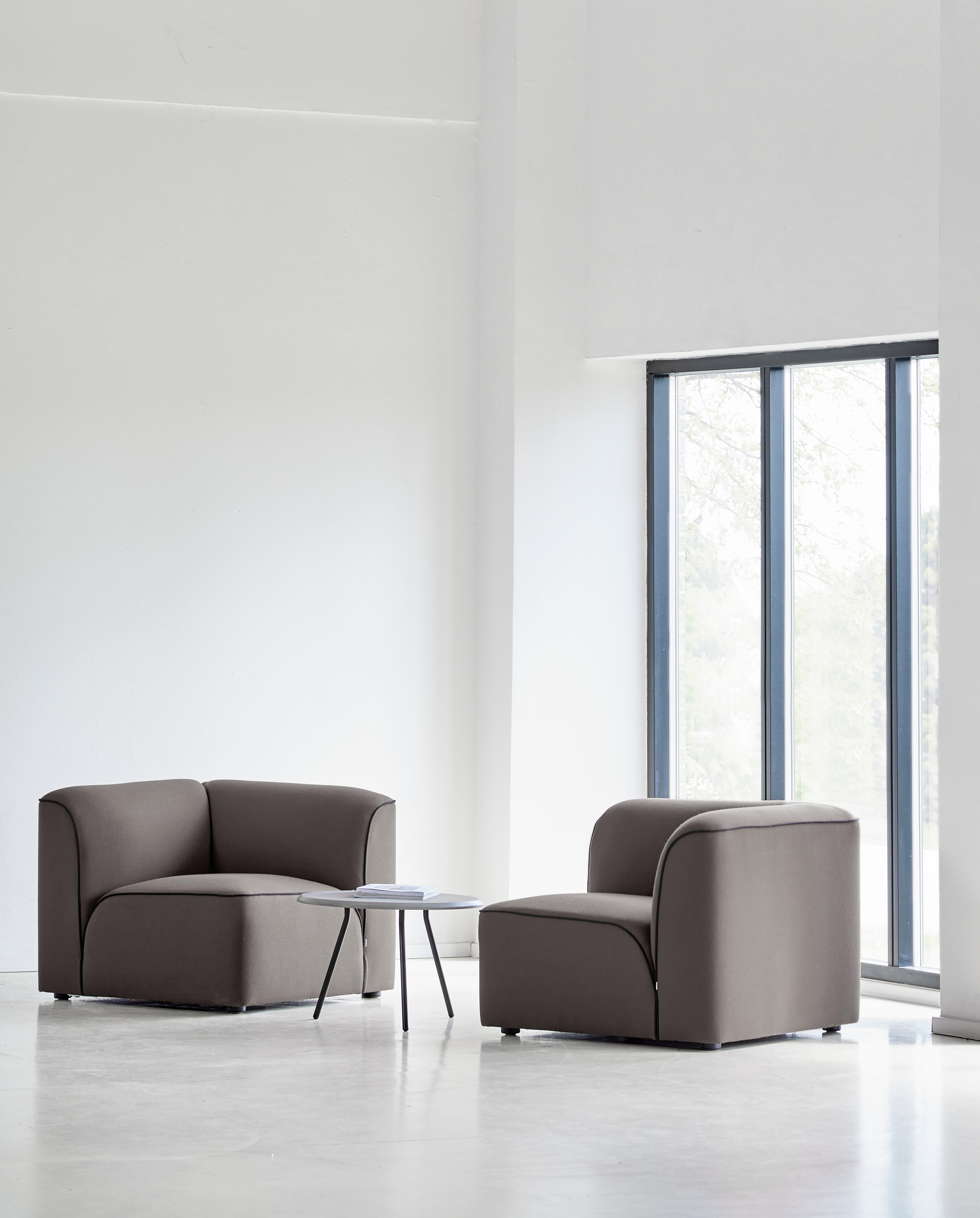 Contemporary Beige Fenix Laminate Soround Coffee Table 75 by Nur Design For Sale