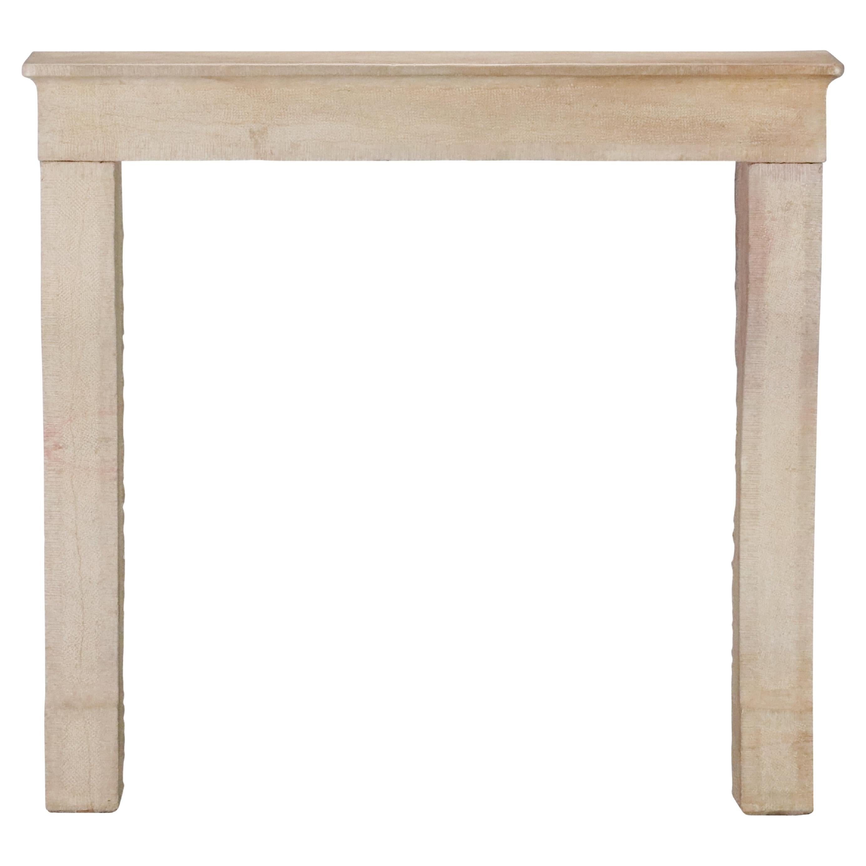 Beige French Stone Fireplace Chimneypiece For Timeless Hygge Decor Project