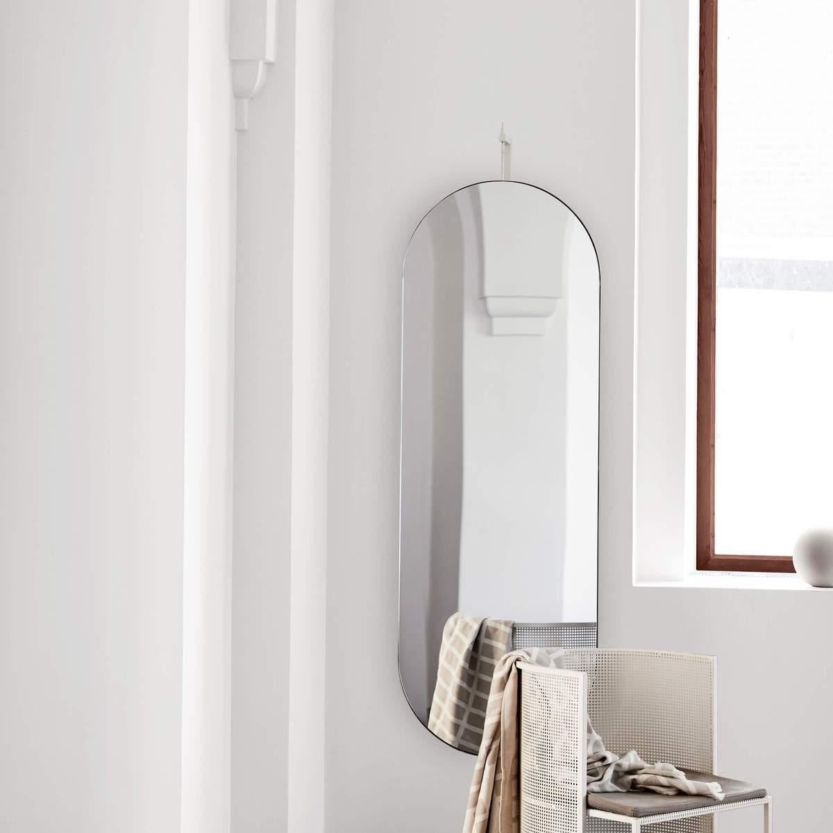 Modern Beige Full Size Rotating Mirror by Kristina Dam Studio