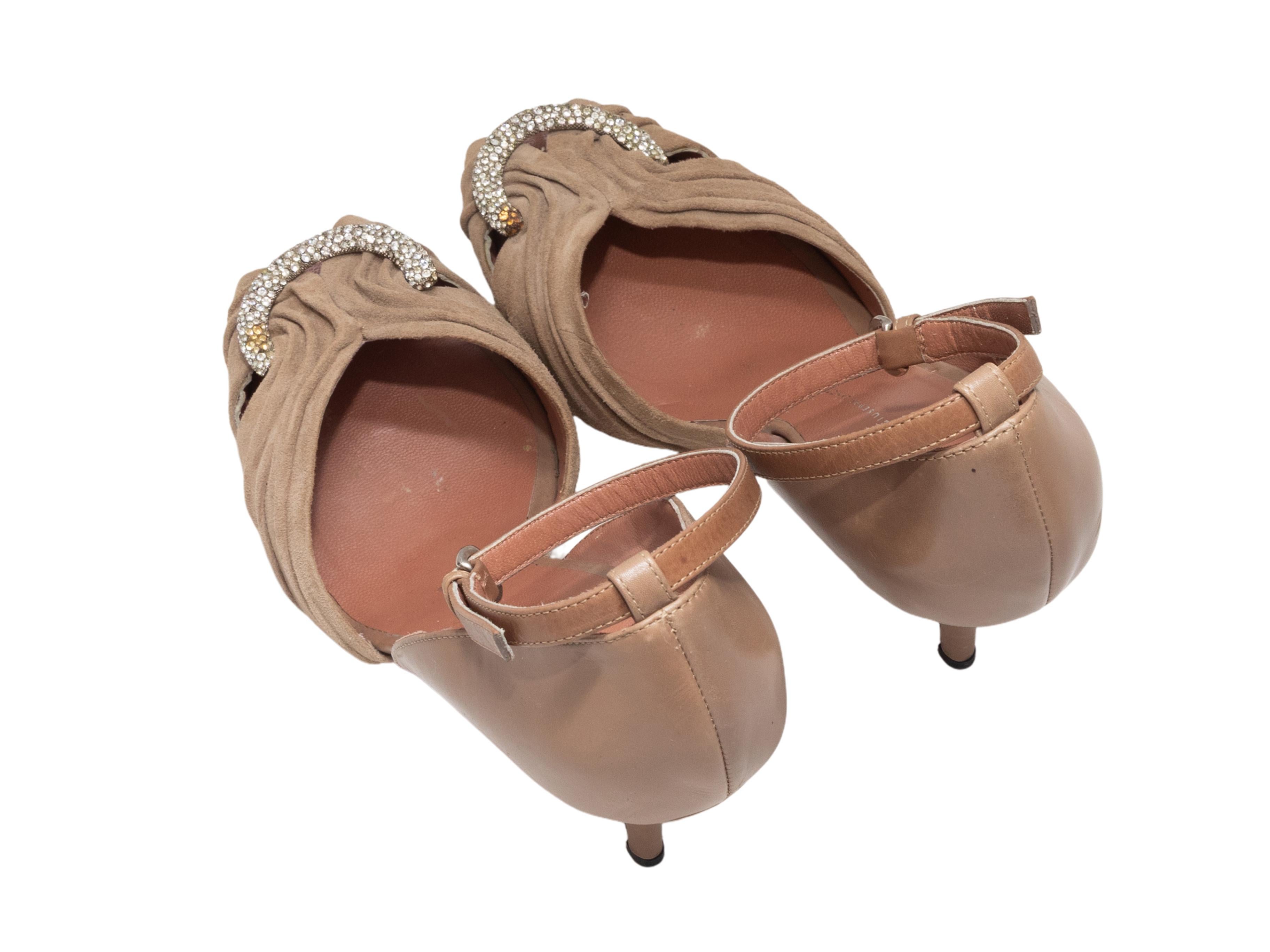 Sandalias de tacón con adornos de ante y piel Giuseppe Zanotti beige Talla 40.5 Beige en venta